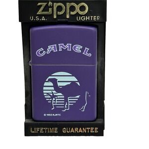Vintage Camel Zippo Lighter Purple Tropical Made In USA New Retro